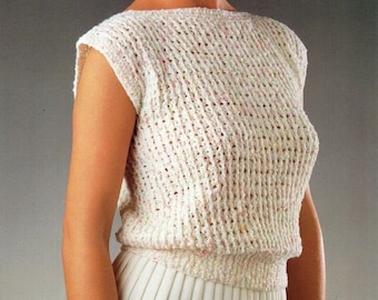 Crochet Summer Crop Top Pattern, Easy Knit Edging (PDF Download)