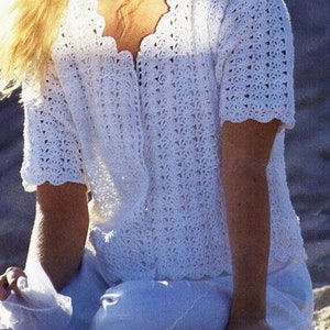 Häkelspitze Strickjacke Muster: Sommer Damen Strickjacke (PDF Download)