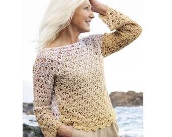 Sweater crochet pattern , summer sweater crochet pattern , easy sweater pdf