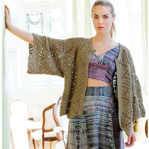 Häkel-Cardigan Muster, Hexagon-Cardigan häkeln, Grandma Squares-Cardigan, Gänseblümchen-Blumen-Cardigan, Motiv-Cardigan häkeln