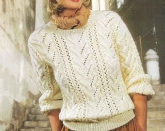 Sweater pattern, sweater knitting pattern, lace sweater  for women pattern pdf