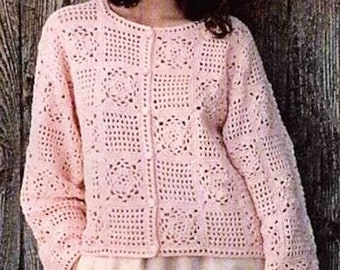 CROCHET PATTERN  cardigans , sweater, crochet jacket , top & waistcoat crochet squares pdf instant download