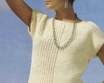 Modèle de tricot de pull d'été en coton vintage – Ensemble de gilet sans manches (Modèle PDF)