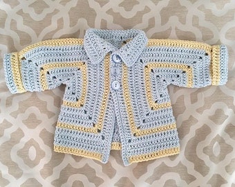 Cardigan hexagon baby, crochet hexagon cardigan, easy baby cardigan  crochet pattern pdf