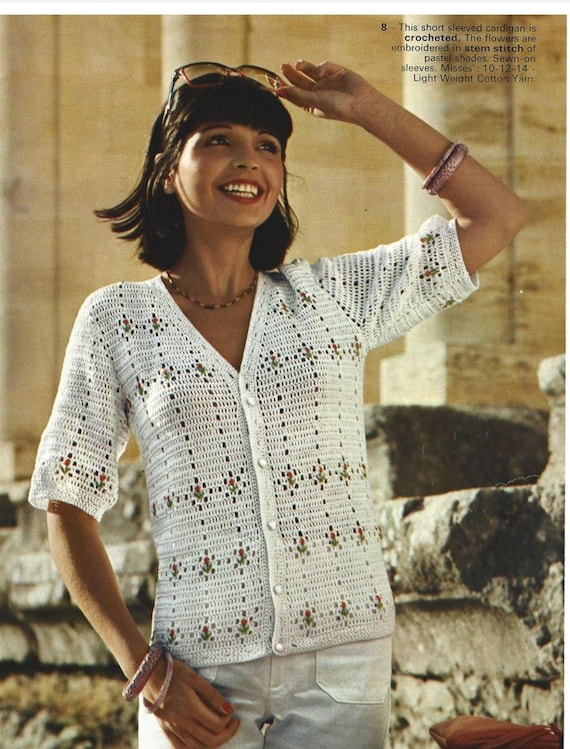 Crochet Pattern Button Front Cardigan Top Crochet Shirt Pattern