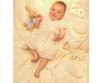 Crochet Baby Dress Pattern: Newborn Baptism Outfit (PDF Download)