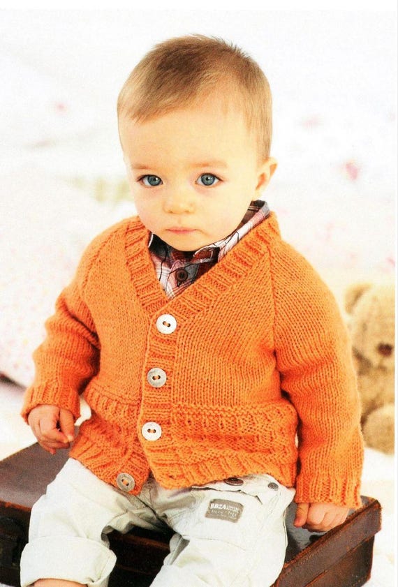 Baby Cardigan Knitting Pattern: Aran Cable Jacket (PDF Download - Main Image