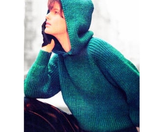 Padrão de moletom com capuz de tricô fácil: suéter feminino e masculino (download em PDF)