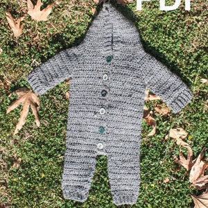 Crochet baby pattern overall , baby coverall/ overall/ romper/suit/ newborn- 12 months/ unisex boy girl