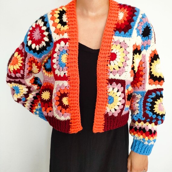 Granny Cardigan Crochet Pattern, Granny Squares Cardigan