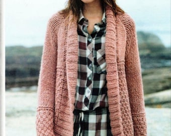 Lace Cardigan Knitting Pattern: Women's Chunky Knit Jacket (PDF Pattern)