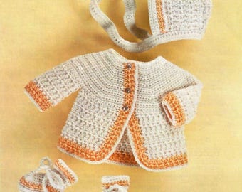 Crochet Baby Cardigan Pattern: Hat & Blanket Set (PDF)