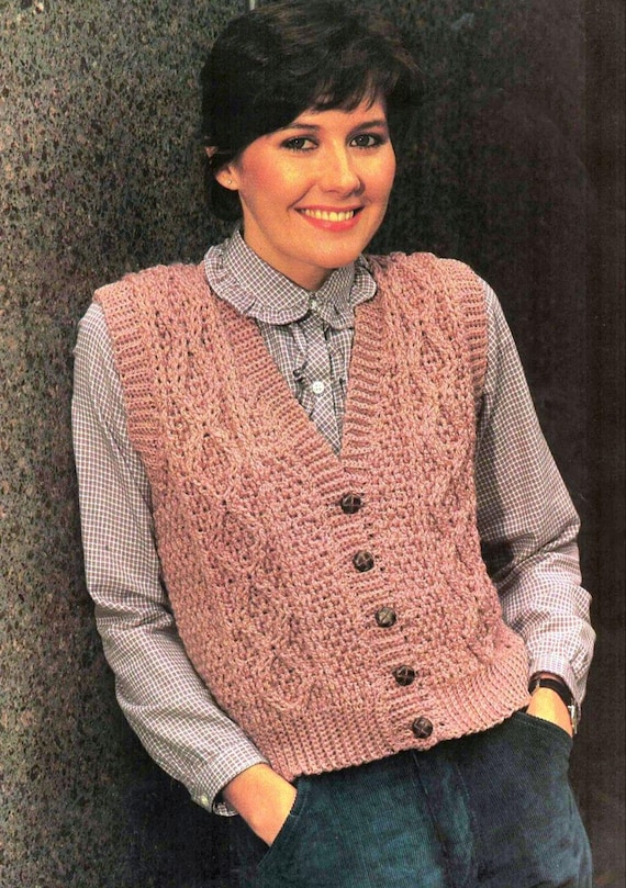 Crochet Vest Waistcoat Pdf Pattern Textured Crochet Vest