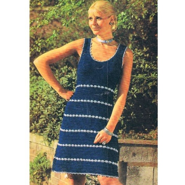 Crochet dress, women dress crochet pattern, 4 ply dress crochet, summer dress pdf