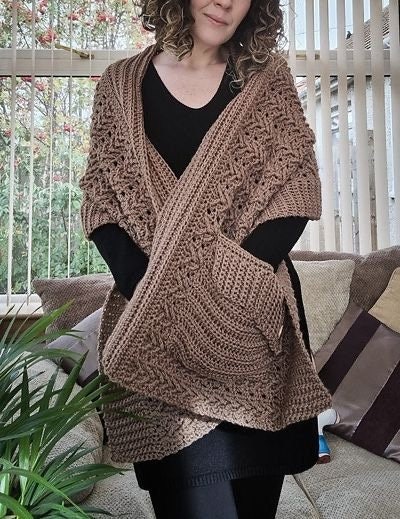 sonja hood pocket shawl