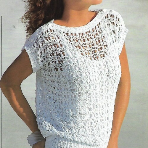 Lace Knit Top Pattern, Easy Summer Top (PDF Pattern) - Etsy
