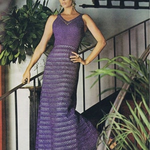 Dress crochet pattern, crochet long dress, crochet  lace dress pattern pdf