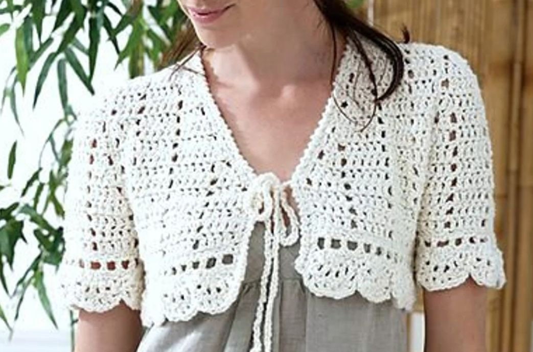 かぎ針編みのボレロパターン：初心者向けクロップトップ（PDF