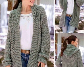 CROCHET PATTERN Women cardigan /Instant PDF Download/Crochet Hoodie /Cardigan/ Sweater / Pullover/  Pattern Beginner S - 2XL