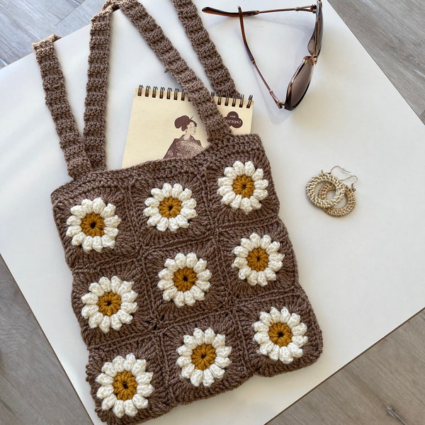 Crochet pattern bag, Daisy bag crochet pattern ,  crochet bag, crochet bag pattern, crochet  summer bag pattern  PDF