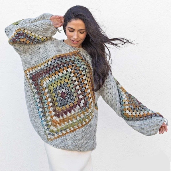 Crochet Pattern sweater, easy sweater crochet, ladies sweater, oversized sweater pdf