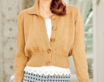 Cropped Cardigan Knitting Pattern: Women's Jacket (PDF Pattern)