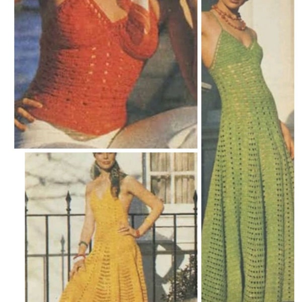 Dress crochet patterns, long crochet dress, short dress