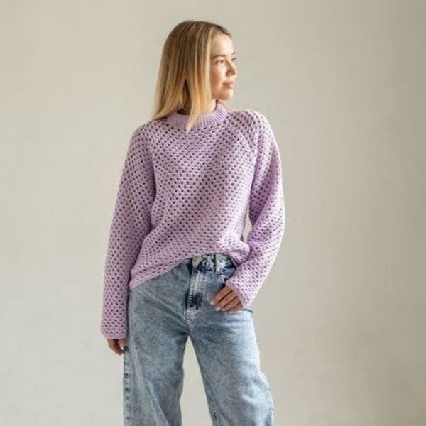 Sweater granny stitch crochet pattern, women sweater crochet pattern, easy sweater pdf