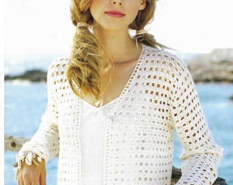 Crochet Cardigan Pattern, Summer Top Bolero (PDF Pattern)