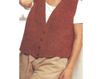 Vest knitting pattern, women vest, waistcoat knitting pattern pdf