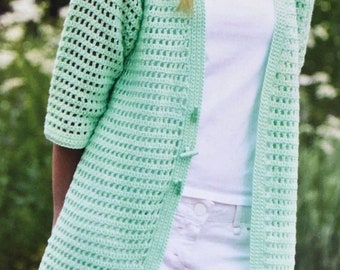 Crochet mesh Cardigan , summer cardigan, PDF Crochet Pattern  womens  Instant Download