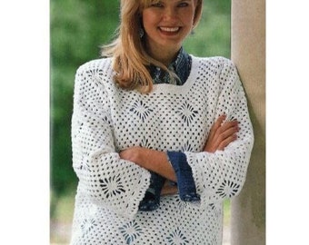 Crochet pattern sweater, crochet sweater women , easy crochet sweater pdf