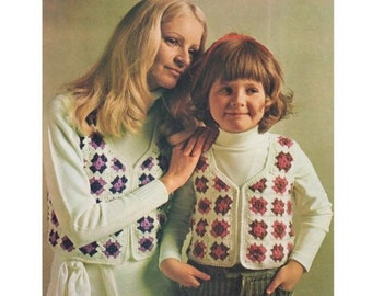 Vest crochet pattern, granny squares vest crochet pattern, women vest, kids vest crochet pdf