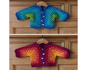 Cardigan baby crochet pattern, cardigan babies crochet, child cardigan , cardigan cranny square  HEXAGON cardigan pdf