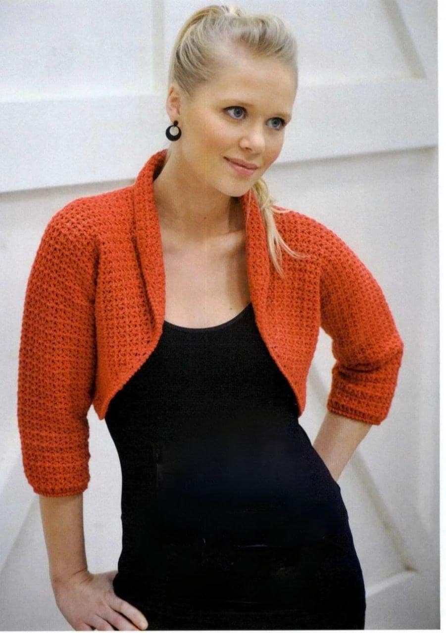 Women's Crochet Shrug Bolero Cardigan – Short Sleeve, Open Front, Casual