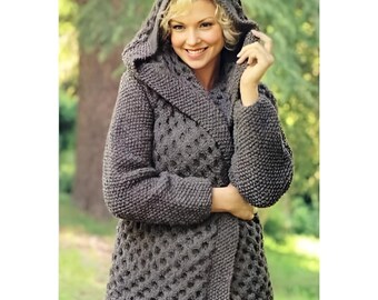 Chunky Knit Cardigan Pattern: Women's PDF Knitting Pattern (Digital Download)