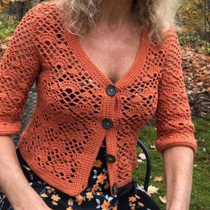 Cardigan häkeln Muster m Netz-Cardigan, cropped Cardigan häkeln pdf sofort download