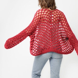 Patrón de cárdigan de crochet fácil, patrón de cárdigan de punto abuela clásico, cárdigan de mujer descarga instantánea en PDF