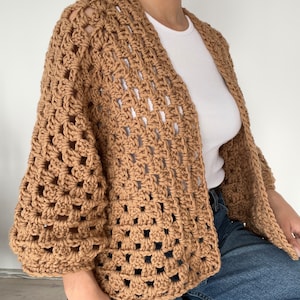 Modèle de cardigan au crochet cardigan, modèle de cardigan hexagonal classique grand-mère, cardigan pour femme téléchargement immédiat pdf