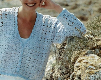 Cardigan crochet pattern , crop cardigan, summer cardigan pattern PDF