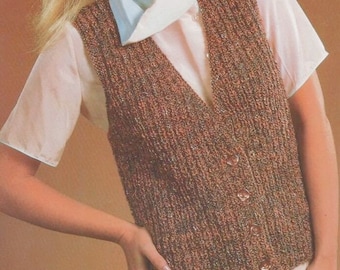 Waistcoat knitting pattern , knitting women waistcoat ,easy waistcoat PDF instant download