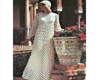 Wedding Dress Crochet Pattern, Long Dress, PDF (Digital Download)