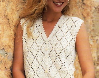 Patrón chaleco, chaleco crochet, chaleco crochet, chaleco mujer PDF