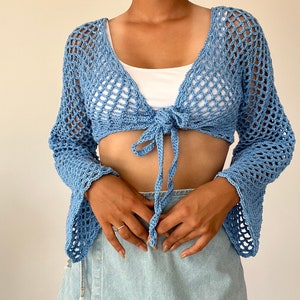 Mesh  top, crochet crop top,  Crochet summer top,  crochet coverup PDF