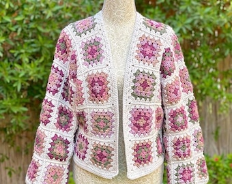 Crochet pattern cardigan , granny squares cardigan crochet pattern , easy cardigan pdf size XS - 4 XL