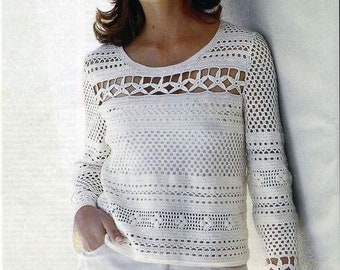 Pullover crochet pattern, summer sweater  crochet pattern , women sweater pdf