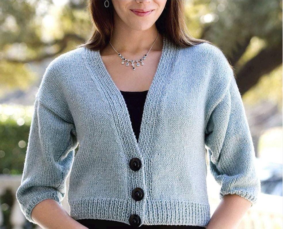 Cropped Cardigan Knitting Pattern - Etsy