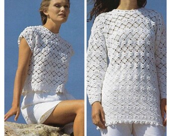 Sweater crochet pattern , tunic crochet pattern  ,summer cardigan crochet PDF