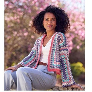 Cardigan pdf Häkelanleitung, Grandma Square Stitch Häkelanleitung, einfacher Cardigan pdf Sofortdownload