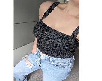 Patrón de top corto de crochet fácil: Patrón para principiantes (PDF) descarga instantánea
